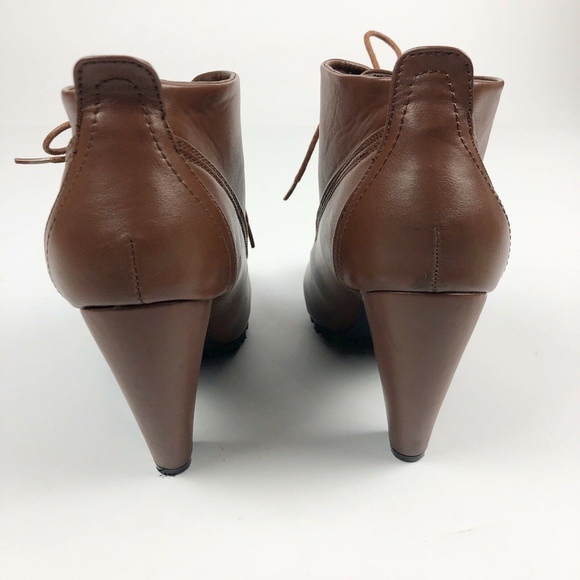 Bamboo Brown Lace Up Ankle Boots MOZZA-27L - Picture 5 of 8